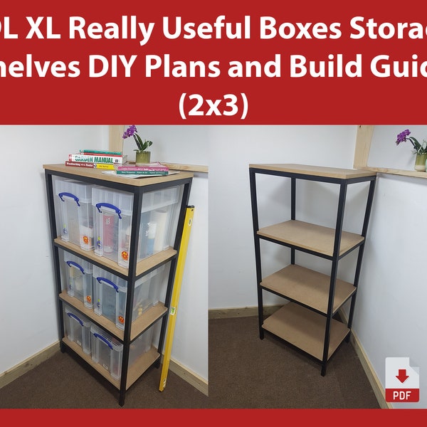 19L XL Really Useful Boxes Storage Shelves DIY Plans and Build Guide - (2x3)