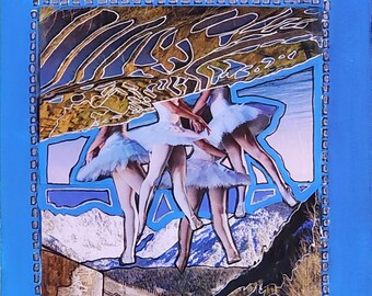 Baile en Azul Mixed Media Collage