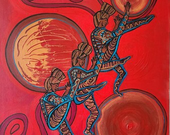 Power Struggle original mixed media art