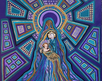 Mary original mixed media art