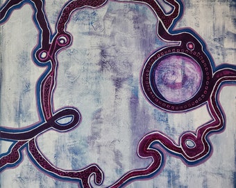 Neurotransmission Large Acrylic Painting