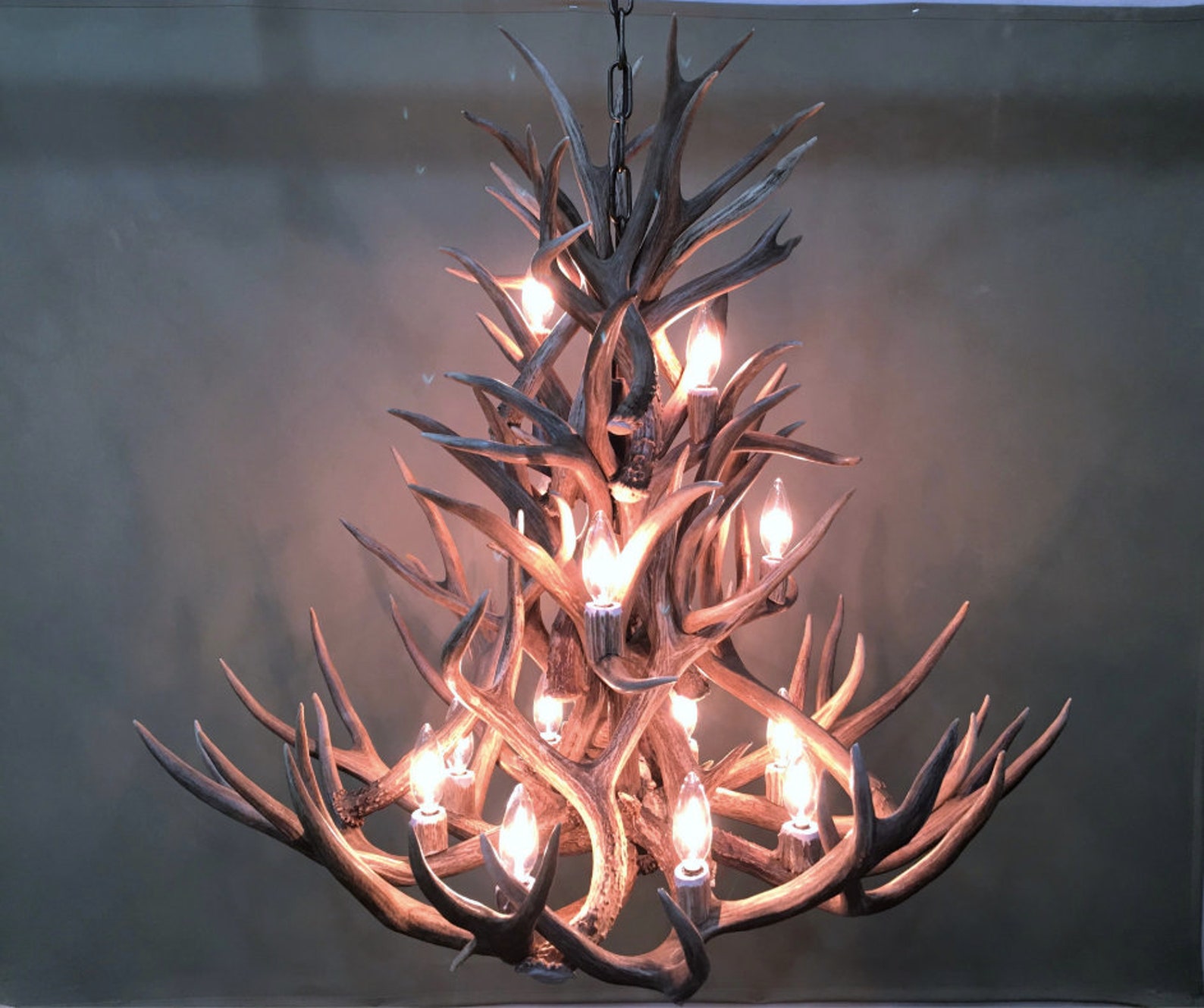 Real Antler Chandelier Rustic Chandelier Pendant Lighting Deer Etsy
