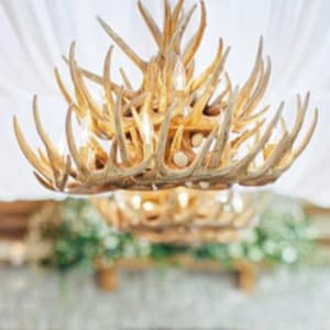 Wisconsin Faux Deer Antler Chandelier Rustic Pendant Lights 30&quot; Wide by 20&quot; Tall