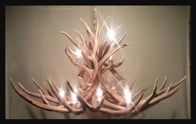 Real Deer Antler Chandelier Pendant Light Ceiling Light Rustic Etsy