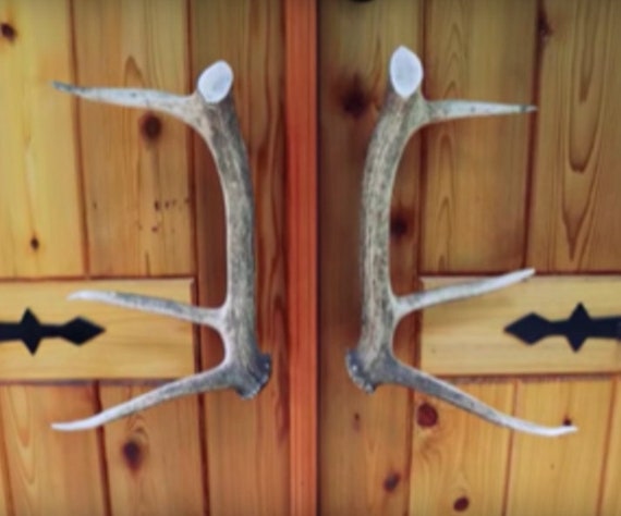 2 Elk Antler Door Handles Rustic Furniture Antler Decor Etsy