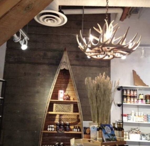 Antler Chandelier Faux Deer Chandelier Rustic Chandelier Etsy