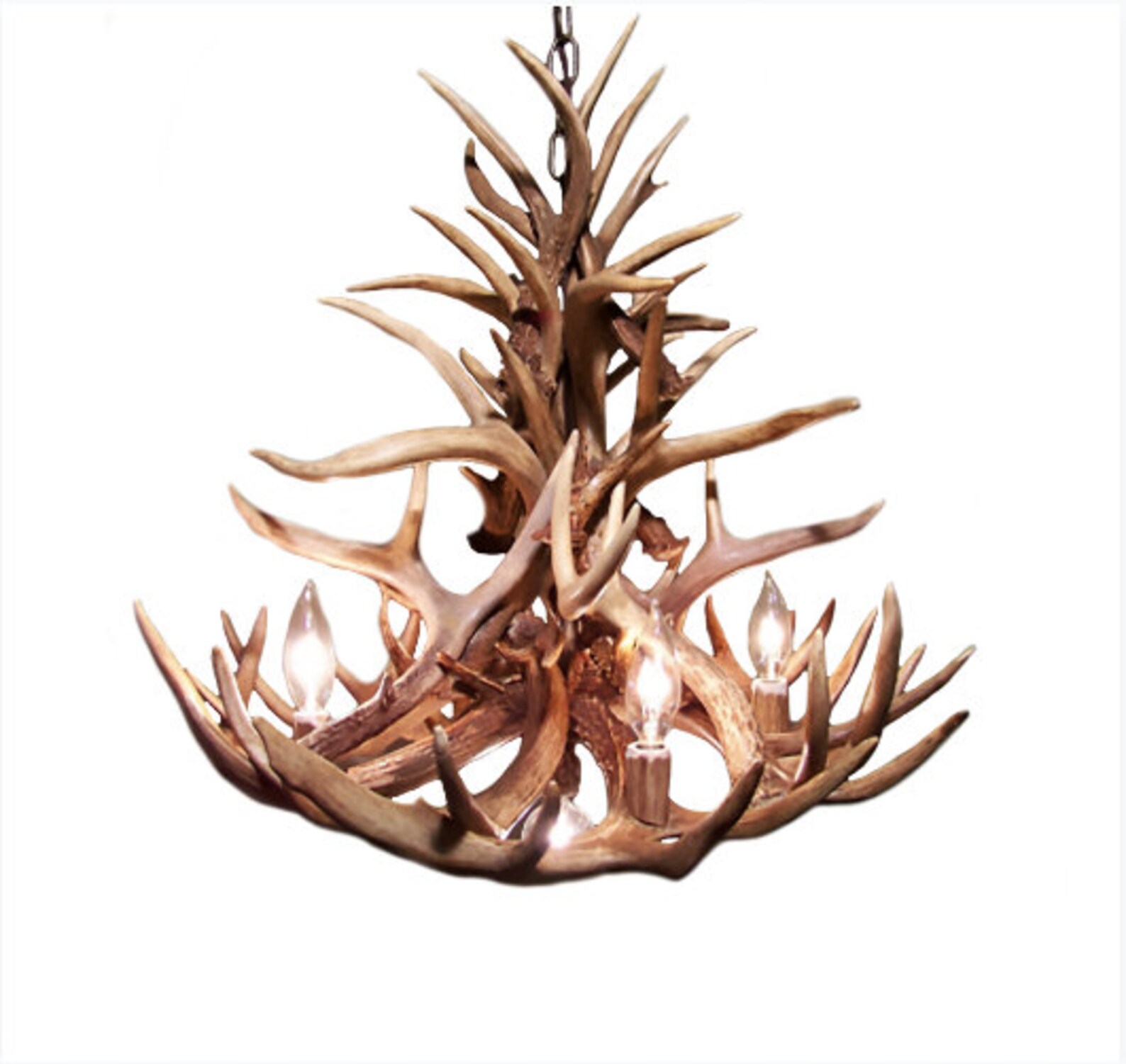 Real Antler Chandelier Rustic Pendant Chandelier Deer Etsy
