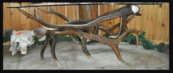 Coffee Table Real Elk Antler Furniture Rustic Furniture Coffee Etsy