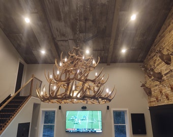 Ogema Faux Deer Antler Chandelier Pendant Light Decor Rustic Ceiling Light 50&quot; W by 42&quot; T Individually Handcrafted For Excellence