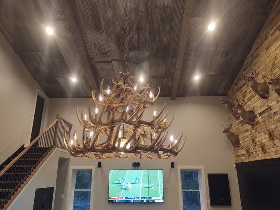 Ogema Faux Deer Antler Chandelier Pendant Light Decor Rustic