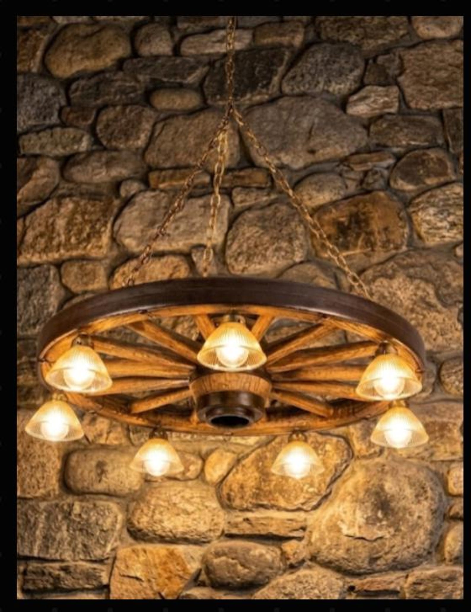 Wagon Wheel Chandelier Western Decor Pendant Rustic Light Log Cabin ...