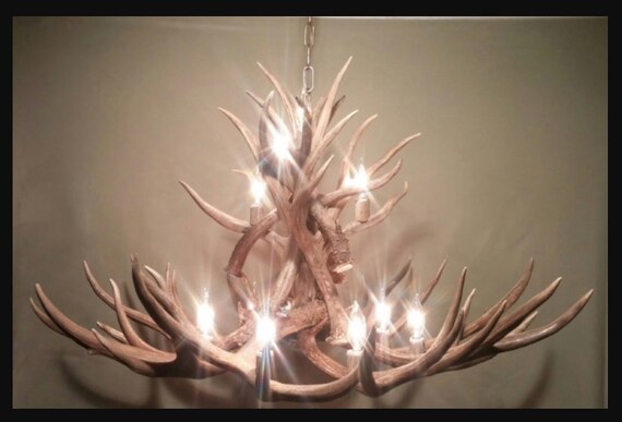 Real Deer Antler Chandelier Pendant Light Ceiling Light Rustic Etsy