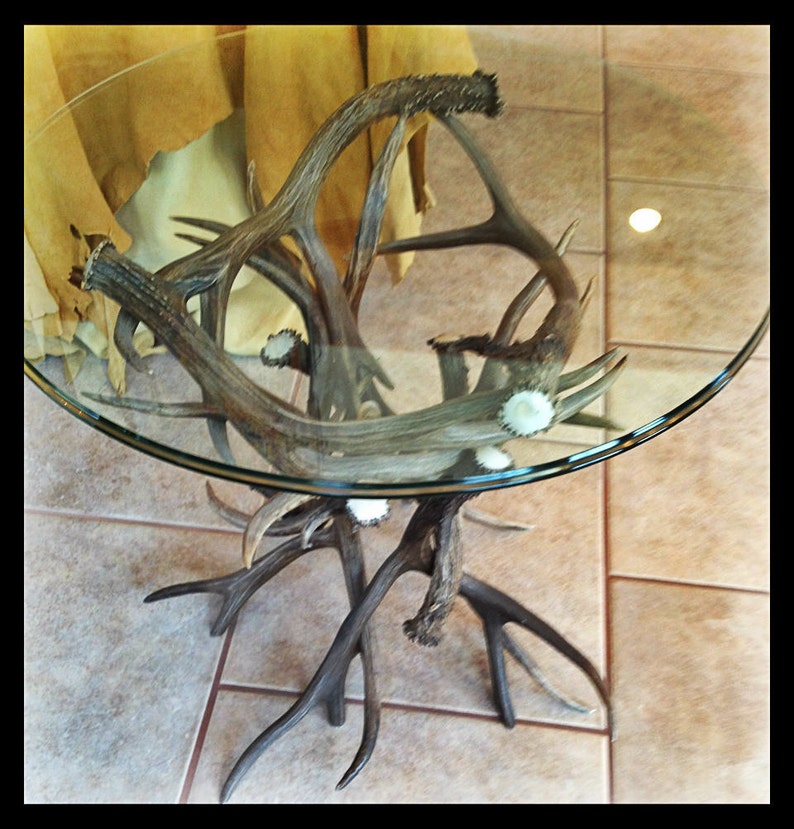 End Table Real Deer Antler Coffee Table Rustic Furniture Etsy