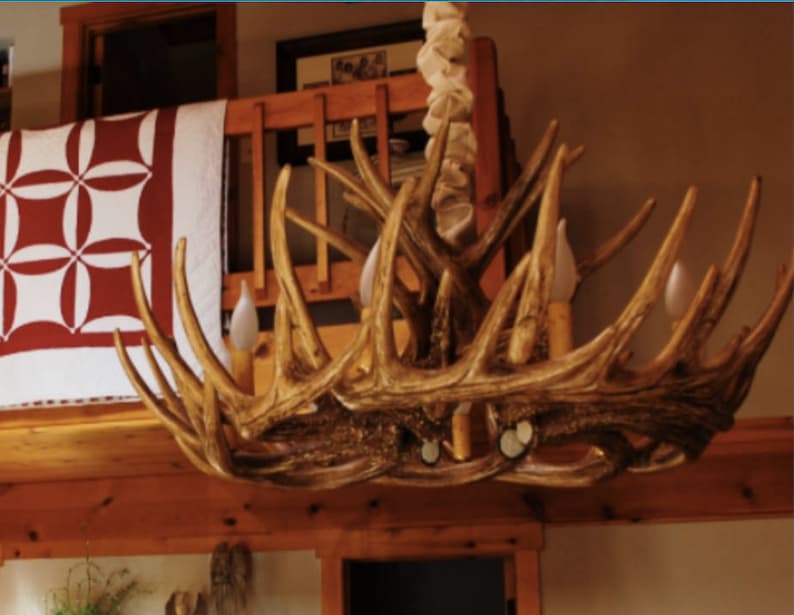 Blue Mounds Faux Deer Antler Chandelier Rustic Pendant Ceiling Etsy