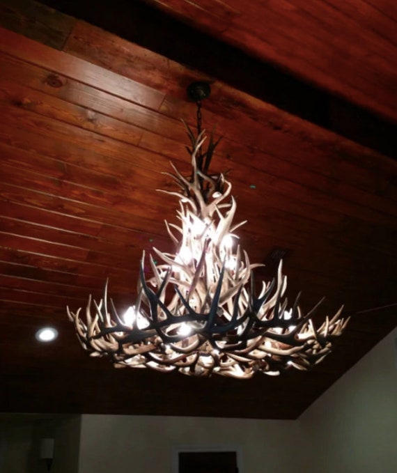 Real Antler Chandelier Rustic Furniture Pendant Lighting Deer Antler Lighting Shabby Chic Antler Art Rustic Ceiling Light Gold Canyon