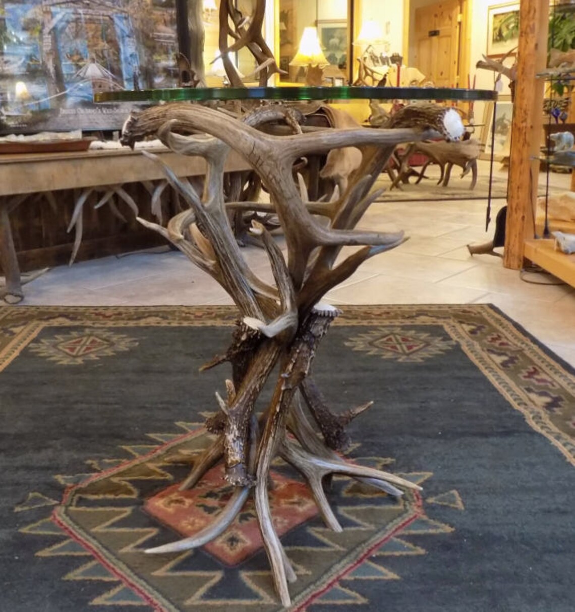 End Table Real Deer Antler Coffee Table Rustic Furniture Etsy