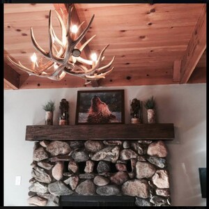 Faux Dee Antler Rustic Chandelier Rustic Antler Lights Antler Decor Pendant Light Shabby Chic 32" Wide by 20" Tall- Kings Hill image 10