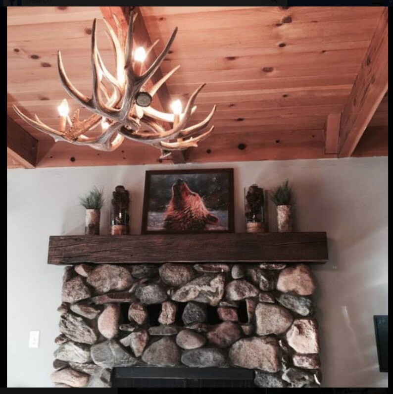 Faux Dee Antler Rustic Chandelier Rustic Antler Lights Antler Decor Pendant Light Shabby Chic 32" Wide by 20" Tall- Kings Hill image 10