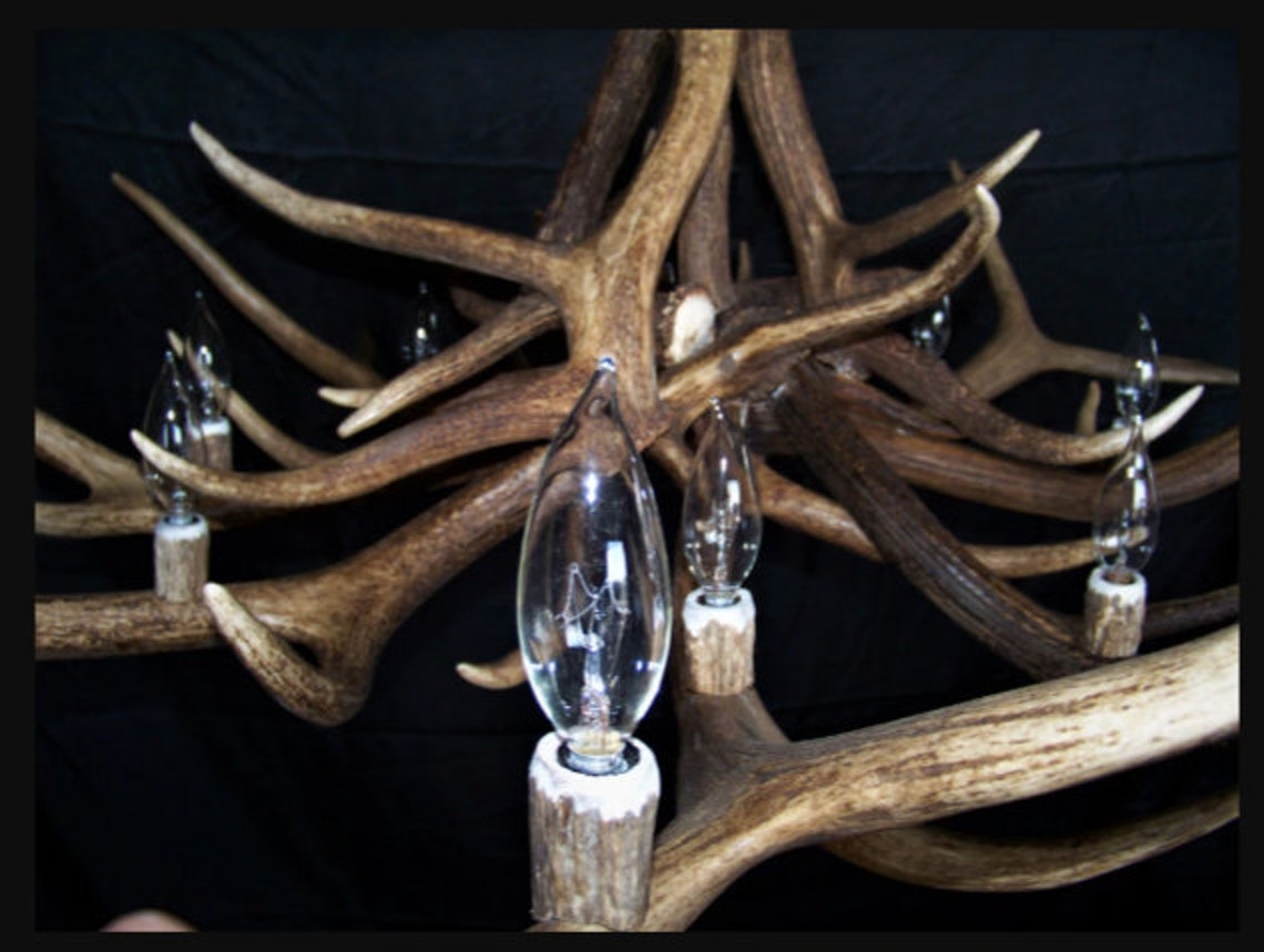 Real Elk Antler Chandelier Rustic Chandelier Elk Chandelier Etsy