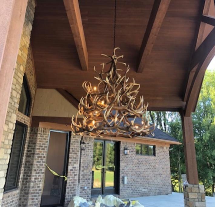 Faux Elk Antler Chandelier Light Pendant Rustic 72"w by 72"t ...