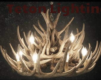 Monarch Faux Deer Antler Chandelier 32&quot; Wide by 20&quot; Tall Rustic Chandelier Pendant Antler Lighting Antler Decor Shabby Chic