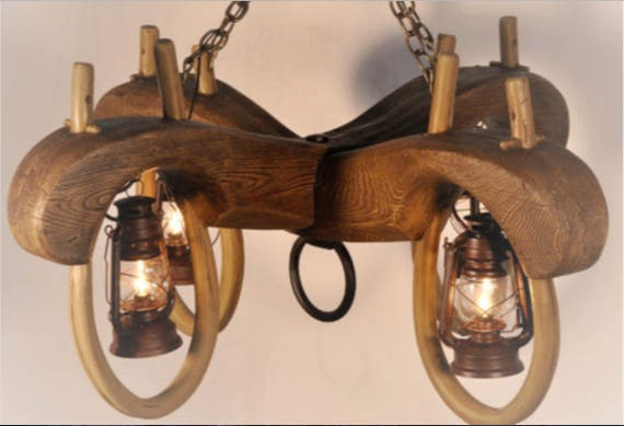 Ox Yoke Rustic Chandelier Western Chandelier Pendant Light Etsy