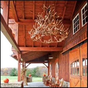 King of the Mountain Faux Elk Antler Chandelier Light Pendant Rustic 72&quot;W by 72&quot;T Individually Handcrafted For Excellence