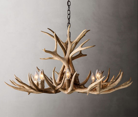 Whitefish Deer Antler Chandelier Rustic Kitchen Island Pendant