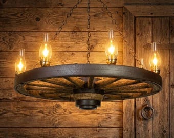 Wagen West! Wagon Wheel Kronleuchter Western Dekor Anhänger Rustikal Licht Dekor Blockhaus Dekor Decke Individuell Handgefertigt Für Exzellenz