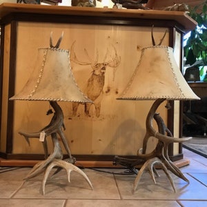 Real Deer Antler Table Lamps Rustic Furniture Antler Decor Shabby Chic Lighting Deer Antler Lights Rustic Lighting
