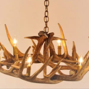 Meadow Valley Faux Deer Antler Chandelier Rustic Pendant Antler Light 32&quot; Wide by 11&quot; Tall