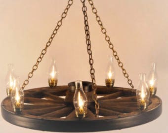 Wagons West! Wagon Wheel Chandelier Western Decor Pendant Rustic Light Decor Log Cabin Decor Ceiling Individually Handcrafted For Excellence