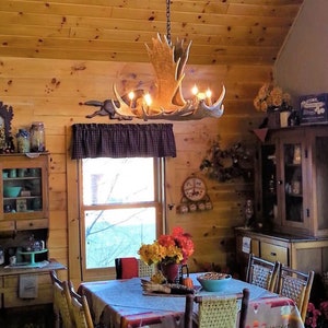Denali Faux Moose Antler Chandelier Rustic Pendant Light Ceiling Lights 32&quot; Wide by 28&quot; Tall Individually Handcrafted For Excellence