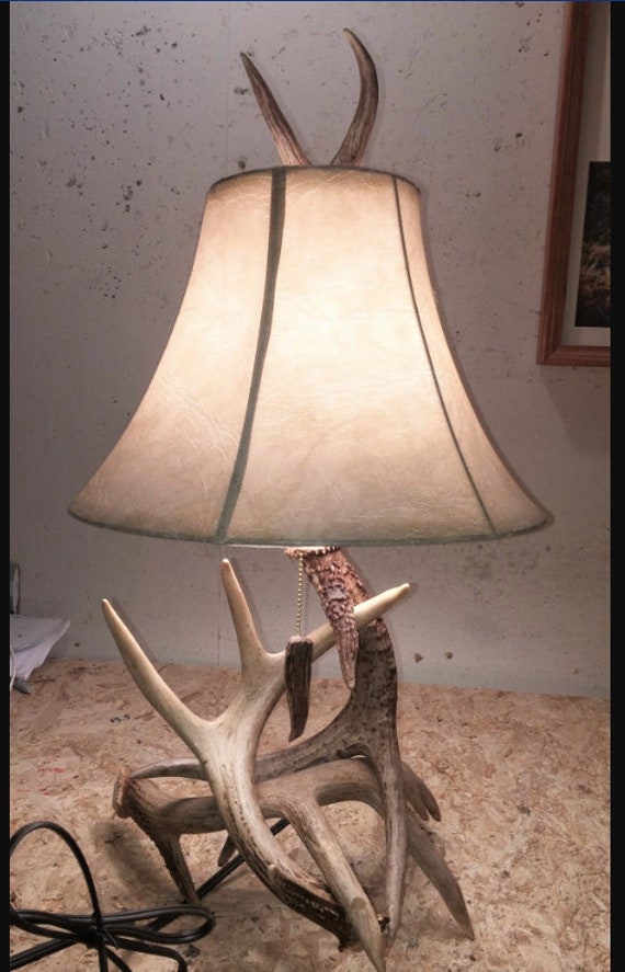 Real Deer Antler Table Lamp Rustic Furniture Antler Decor Shabby Chic Decor  Deer Lighting Antler Lighting 