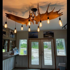 Glacier Bay Moose Antler Chandelier Rustic Kitchen Island Pendant Ceiling Lights 10 Lights Individually Handcrafted For Excellence