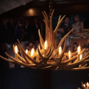 Kings Hill Faux Dee Antler Rustic Chandelier Rustic Antler Lights Antler Decor Pendant Light Shabby Chic  32&quot; Wide by 20&quot; Tall