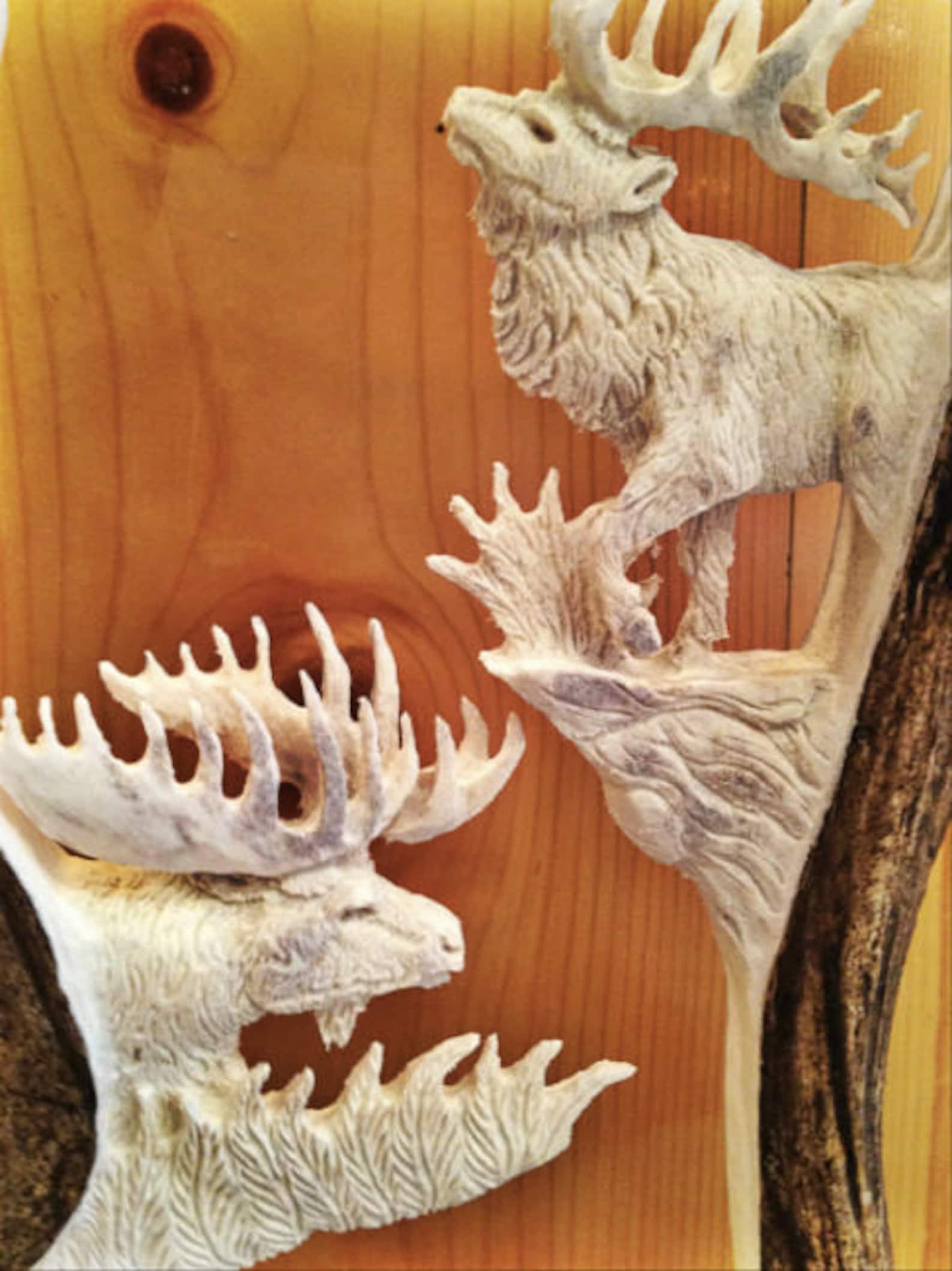 Antler Carving Moose Antler Carvings Eagle Carving Antler Art Etsy Canada