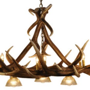 The Growler Bull Faux Elk Antler Chandelier Rustic Pendant Light 60&quot; Long 41&quot; Wide 30&quot; Tall Individually Handcrafted For Excellence