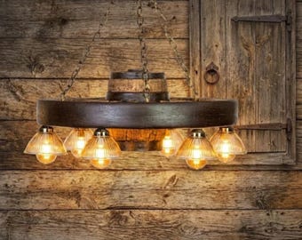 Wagon Wheel Chandelier Western Decor Pendant Light Rustic Decor Cabin Ceiling Individually Handcrafted For Excellence - Circle the Wagons!