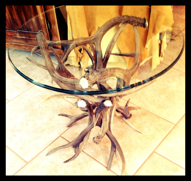 End Table Real Deer Antler Coffee Table Rustic Furniture Etsy