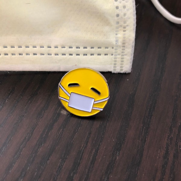 Mask On emoji pin