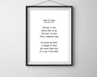 Robert Frost Stampa: Poesia sulla polvere di neve / Download digitale / 8x10
