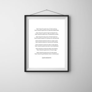 Alanis Morissette Print: &#39;That I Would Be Good&#39; Song Lyrics | Digital Download | 8x10