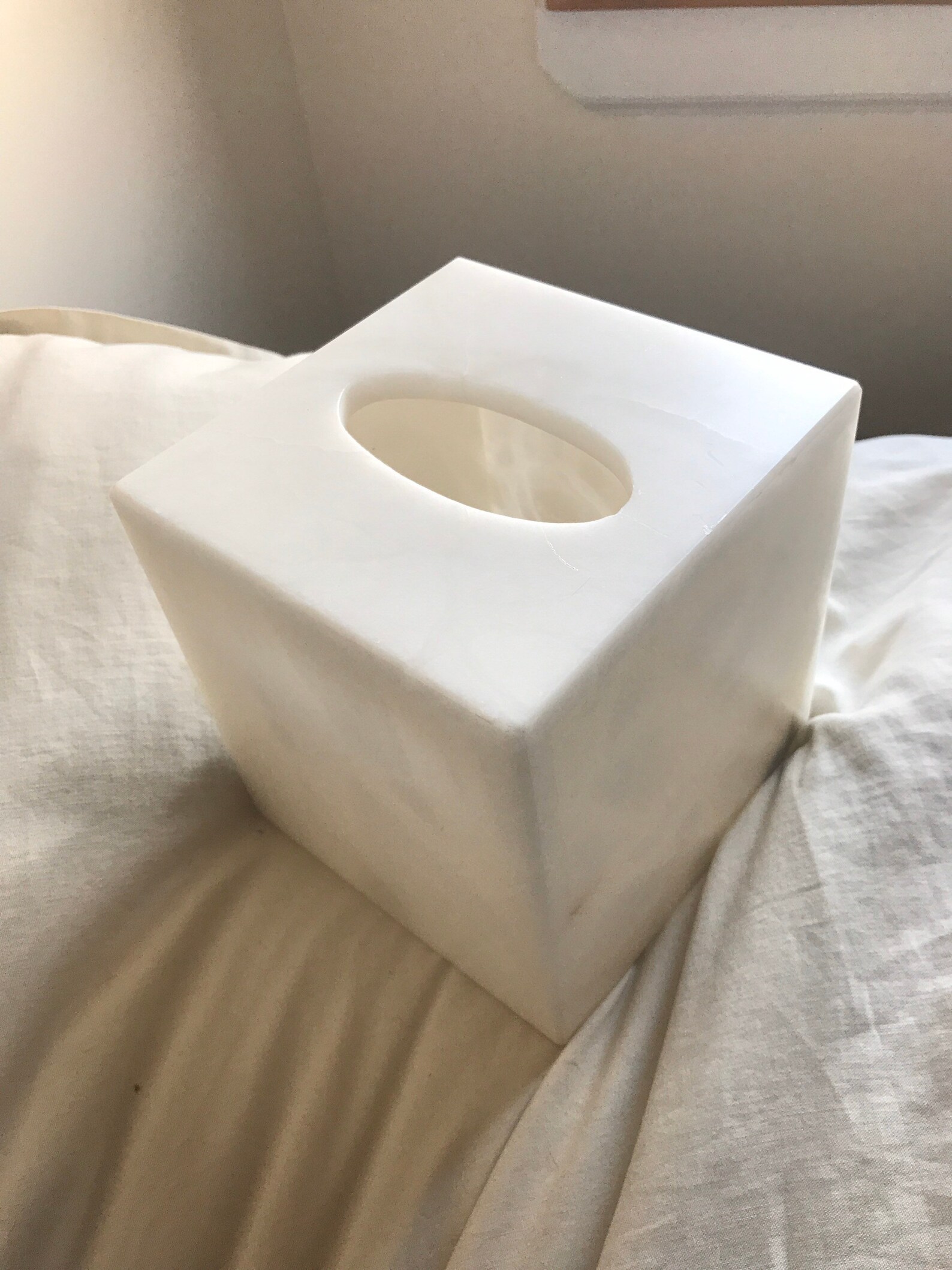 Beautiful white marble tissue box cover Etsy