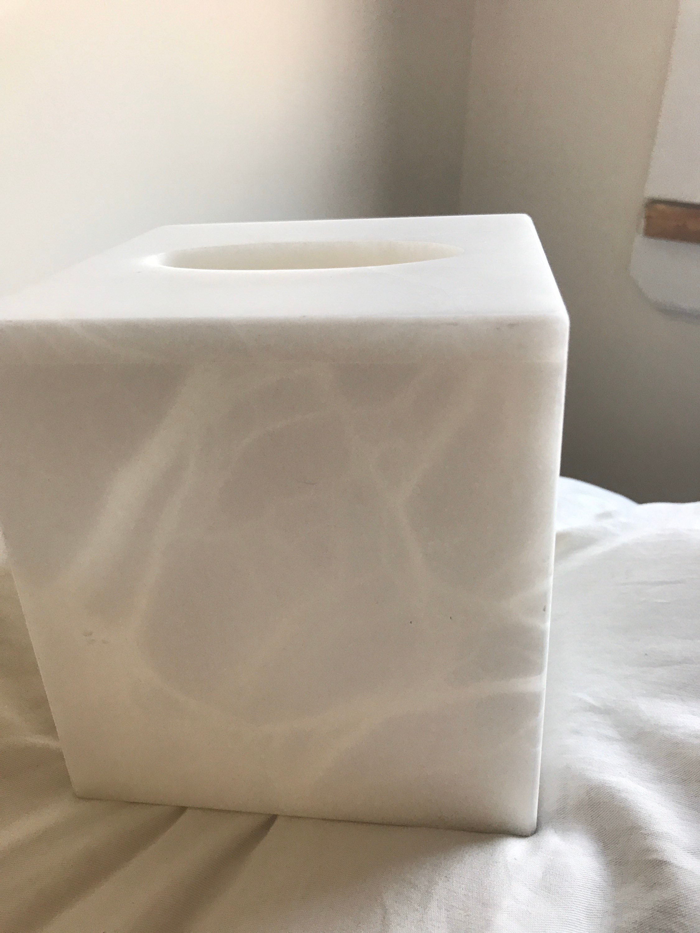 Beautiful white marble tissue box cover Etsy