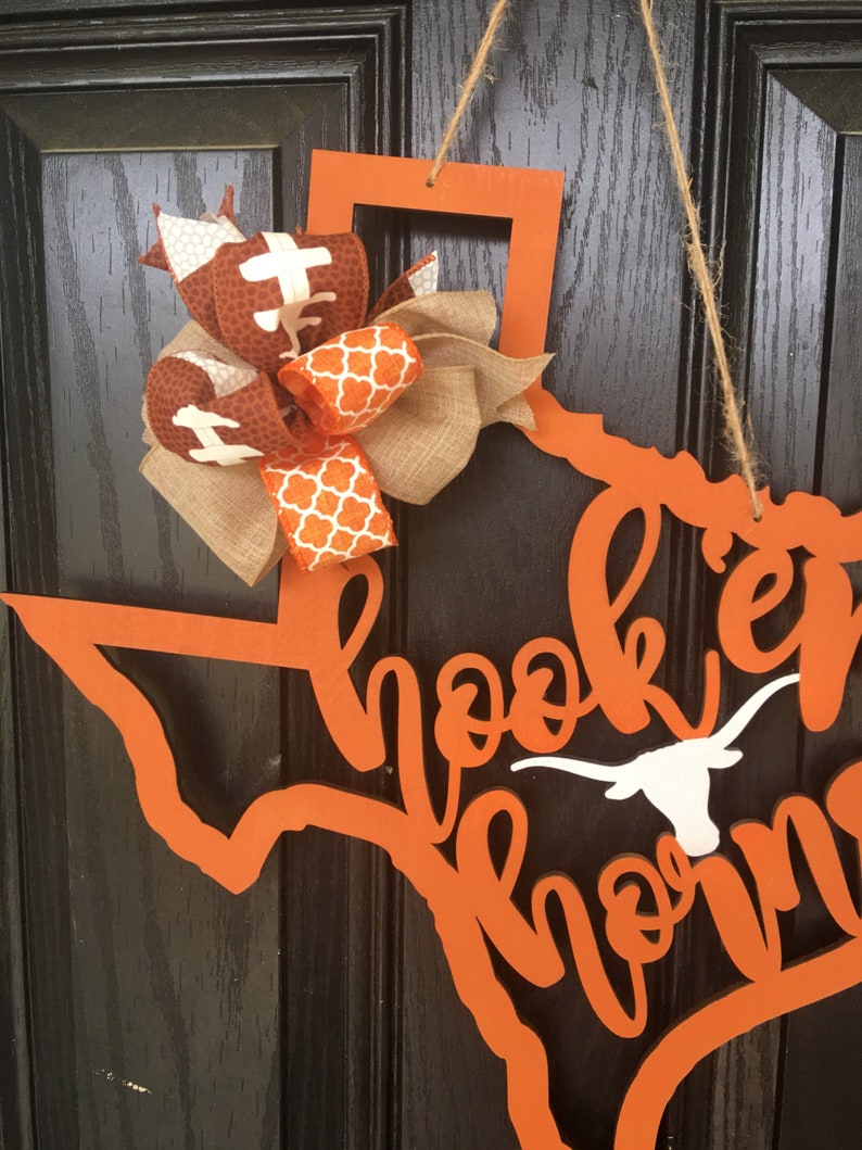Texas Longhorns Decor. Longhorns Door Hanger. Longhorns Etsy