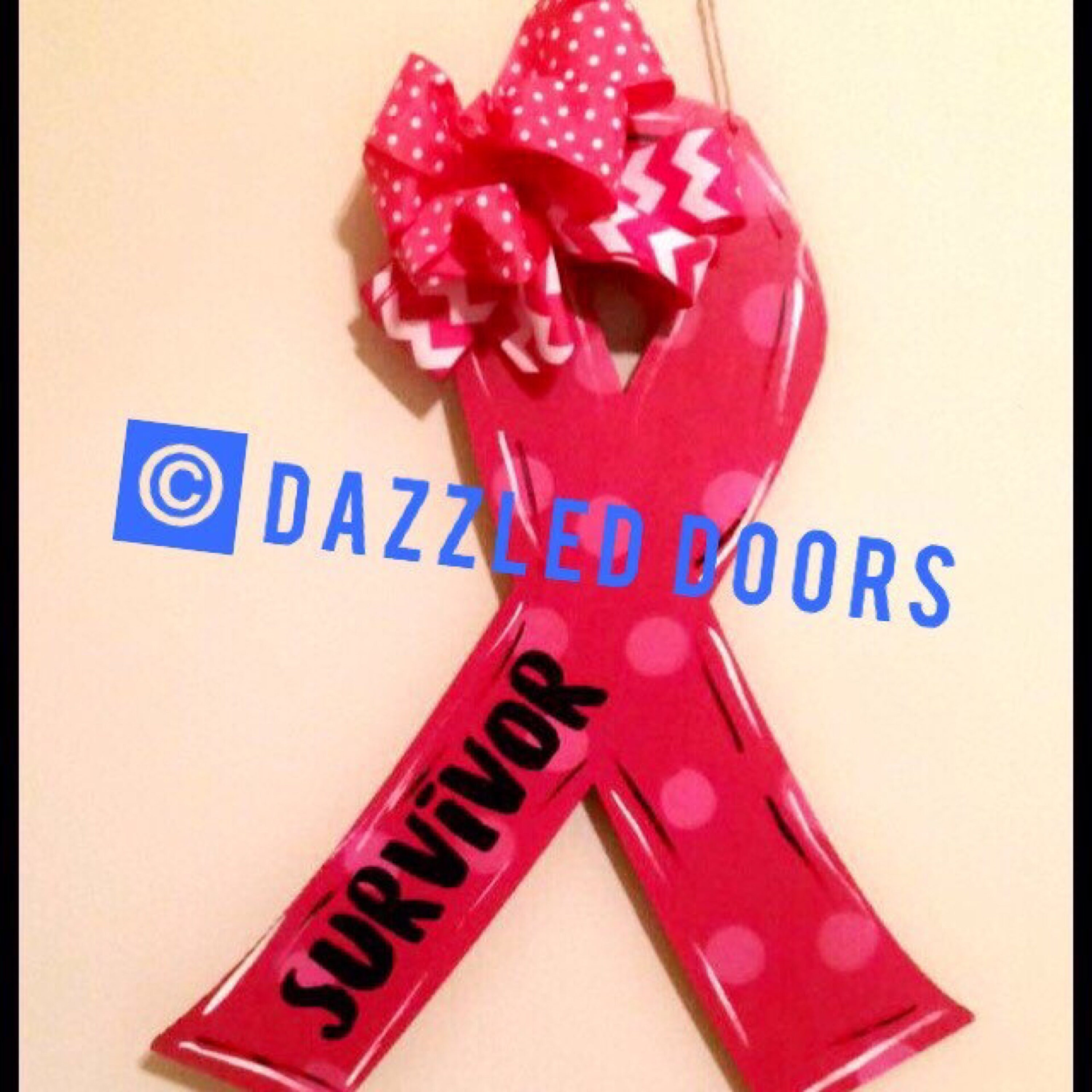 Breast Cancer Awareness Door Hanger. Cancer Awareness. Wooden Etsy