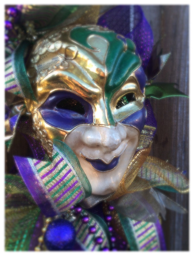 Mardi Gras Decoration Mardi Gras Decor Fat Tuesday Wreath Mardi Gras Mardi Gras Wreath,Jester Mask Wreath Deco Mesh Mardi Gras Wreath