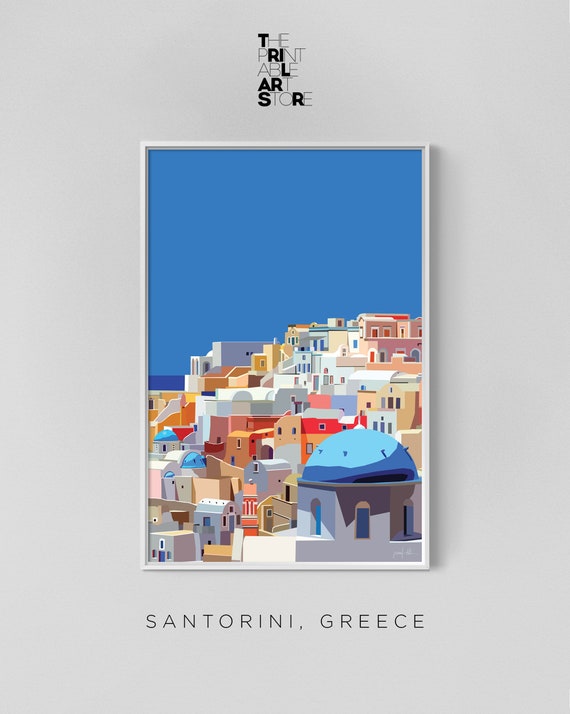 Santorini art Architectural Decor City of Love Contemporary Wall Decor