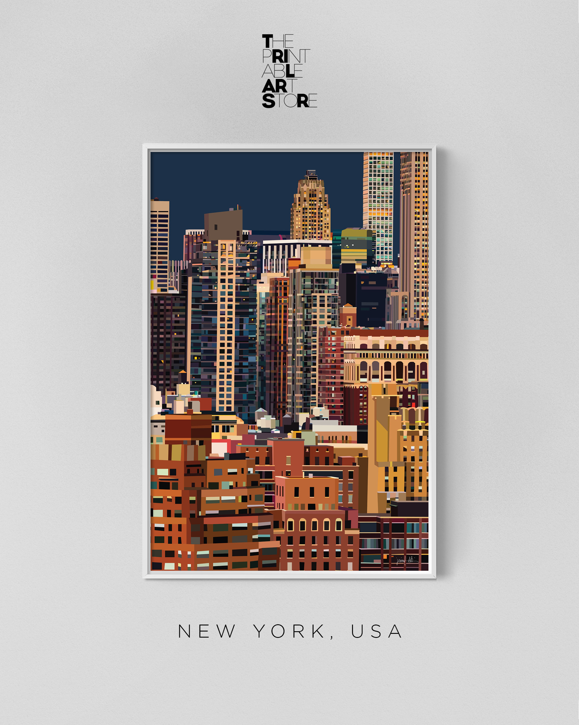 New York City Wall Art Prints Architecture Vectors Print Etsy